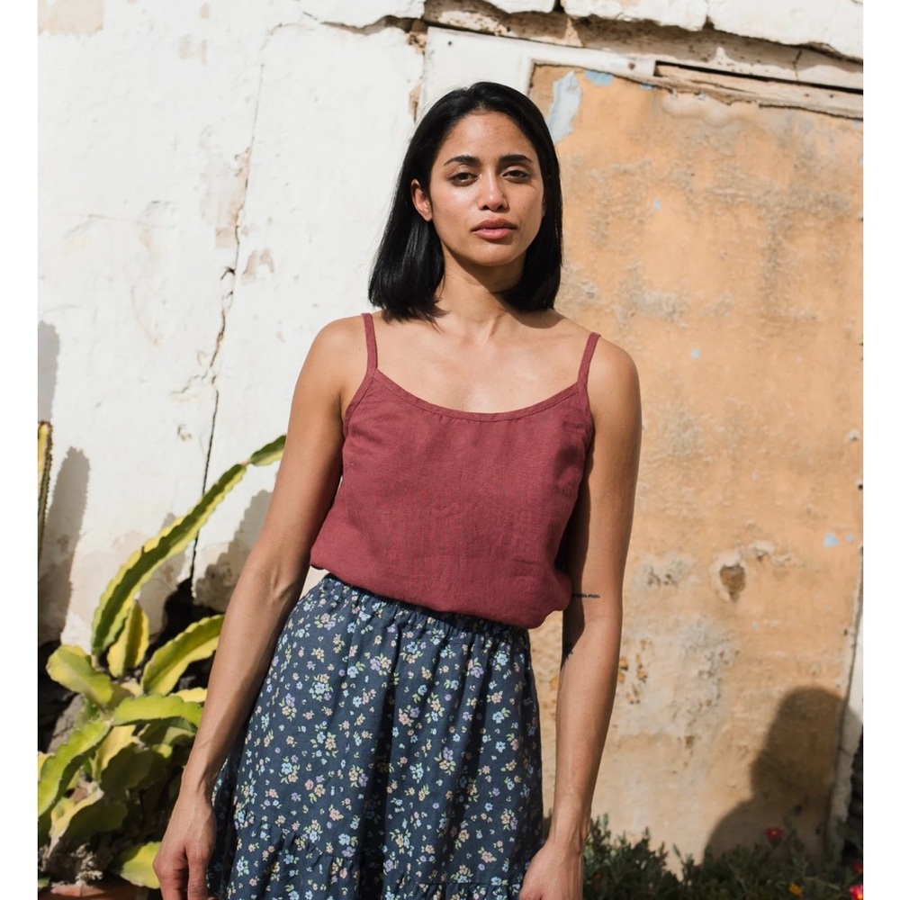 notPERFECTLINEN Rimini Marsala Camisole Top